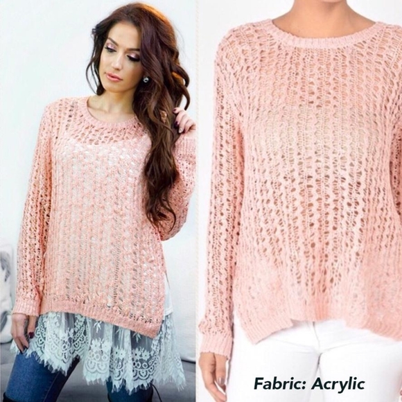 Blush Crochet Sweater - Picture 3 of 5
